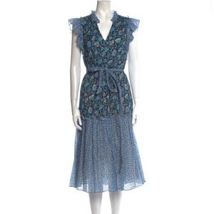Rebecca Taylor La Vie Blue Floral Dress - Medium